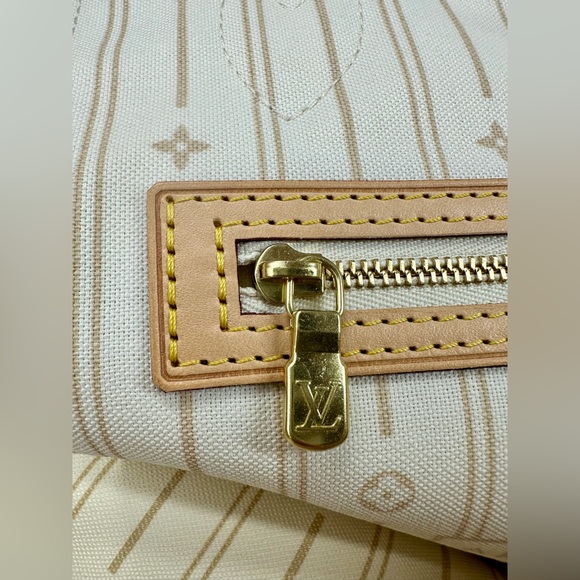 💕SOLD💕Louis Vuitton Neverfull MM Azur Beige Cursive - Picture 13 of 16